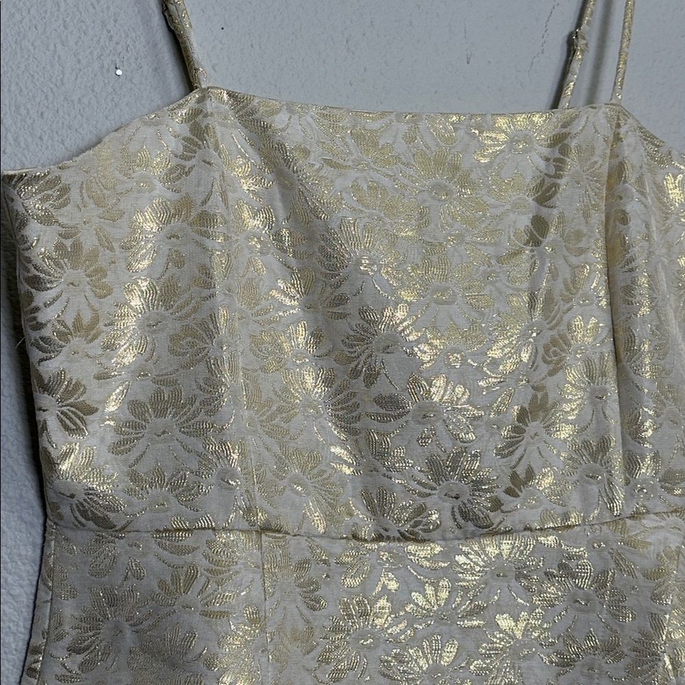 Altar'd State Ivory Gold Floral Romper Sleeveless Size XXL NWT Holiday Festival - Picture 5 of 16